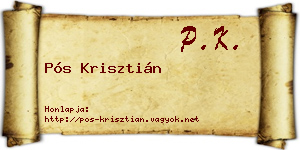 Pós Krisztián névjegykártya